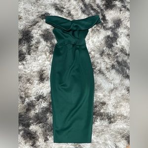 Emerald Green Off shoulder Dress